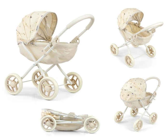 Wózek dla lalek dla dzieci, głęboki, składany, Dori Nature Milly Mally 3+